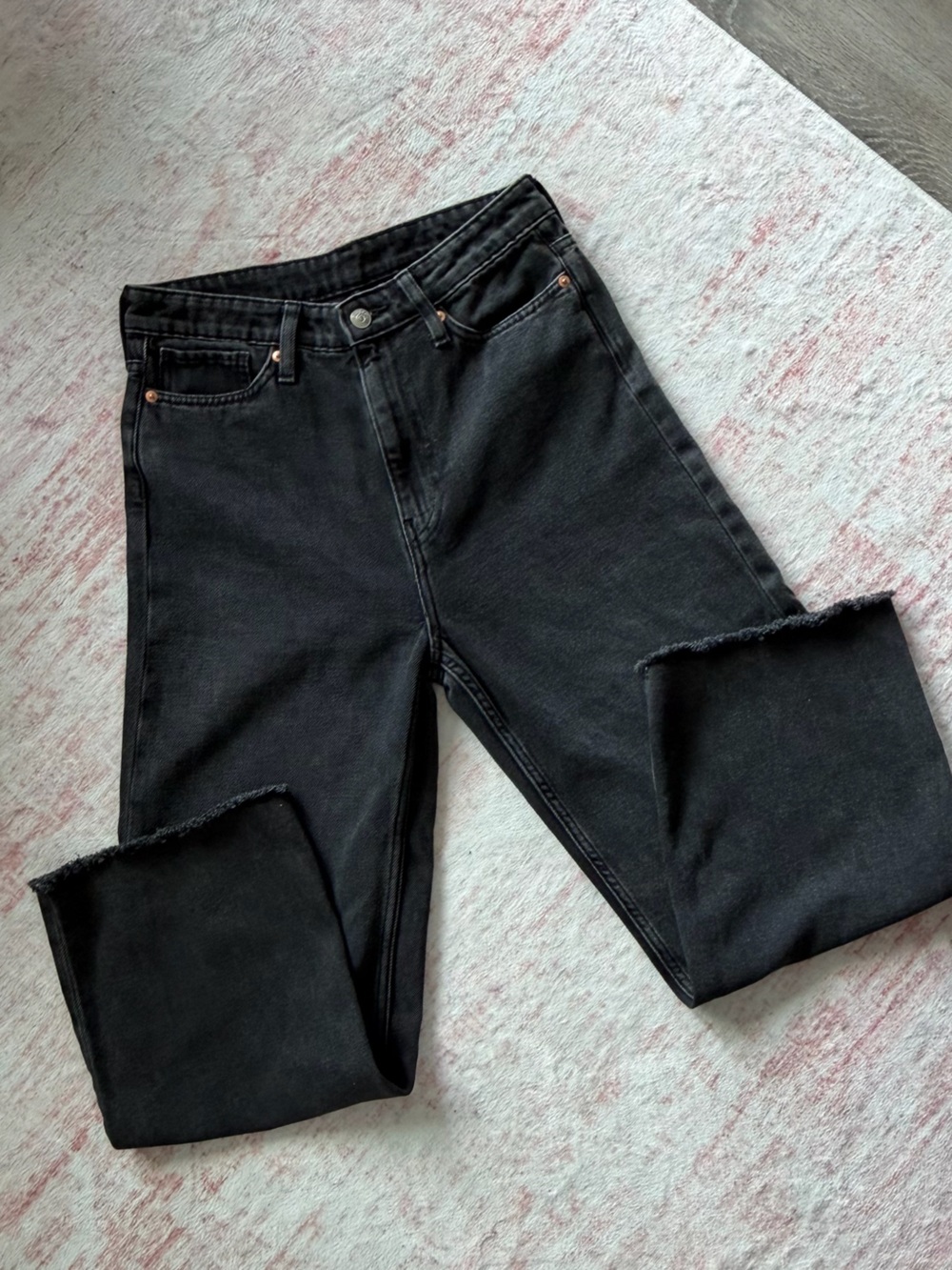 Black Straight wide Leg Jeans
